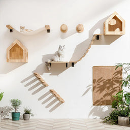 Arbre a chat mural en bois escalier Strada