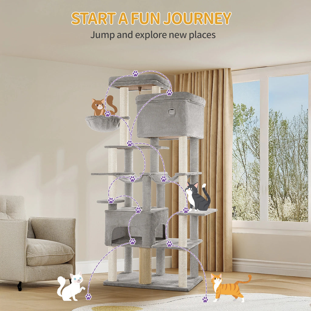 Arbre à Chat Tour XXL 2m Gris - FESTINA