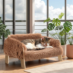 Canapé pour chat sur pieds en bois Sofao