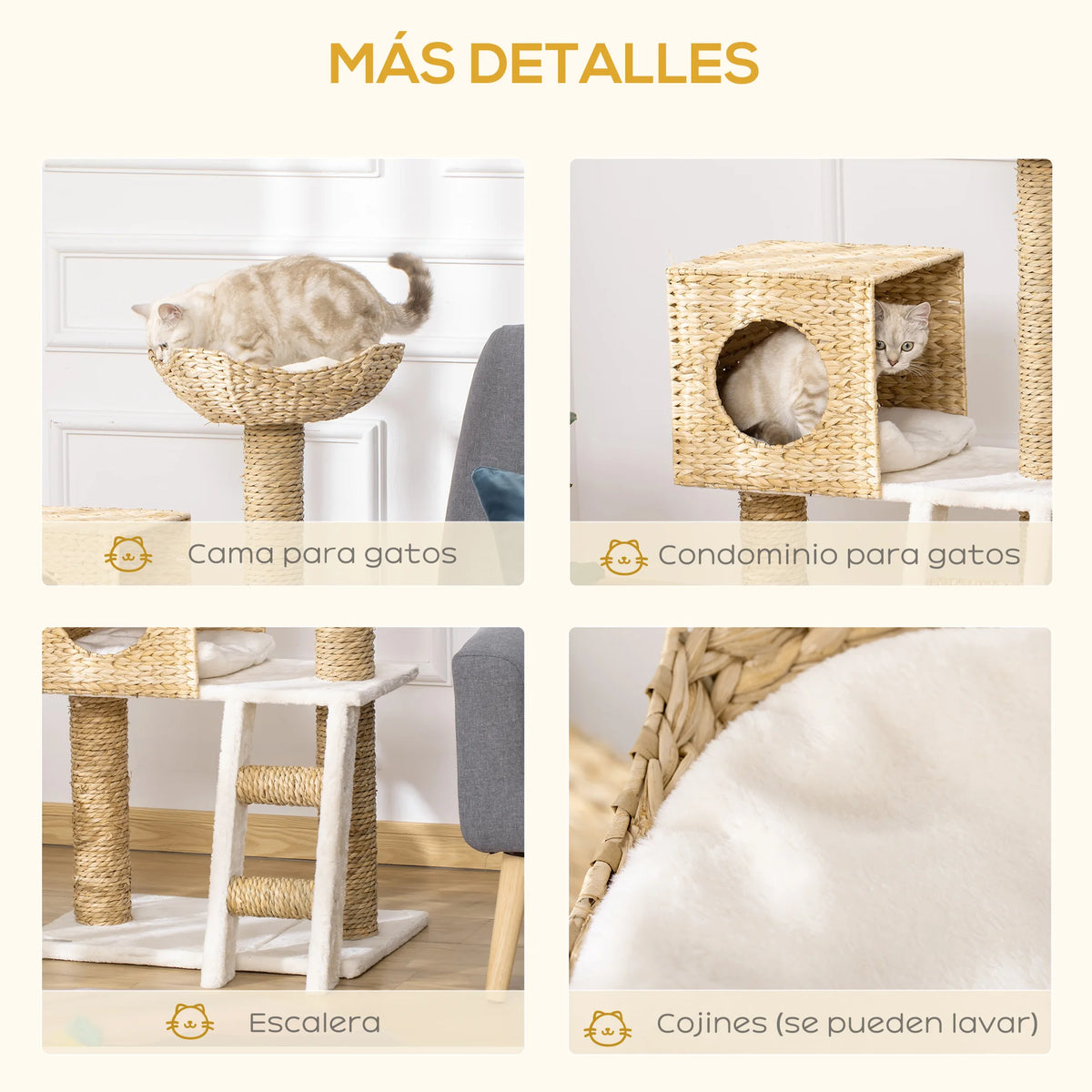 Arbre à chat arbre à grimper griffoir hauteur 100,5 cm - PLATONI