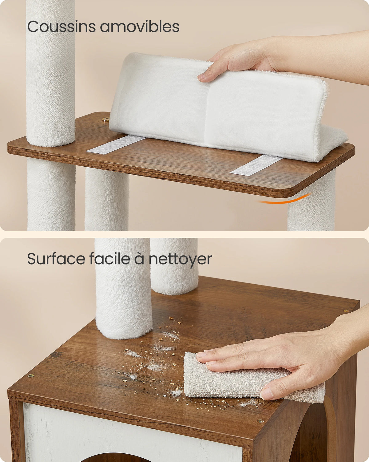 Arbre à Chat 165cm multi-niveaux marron - FELINDREA