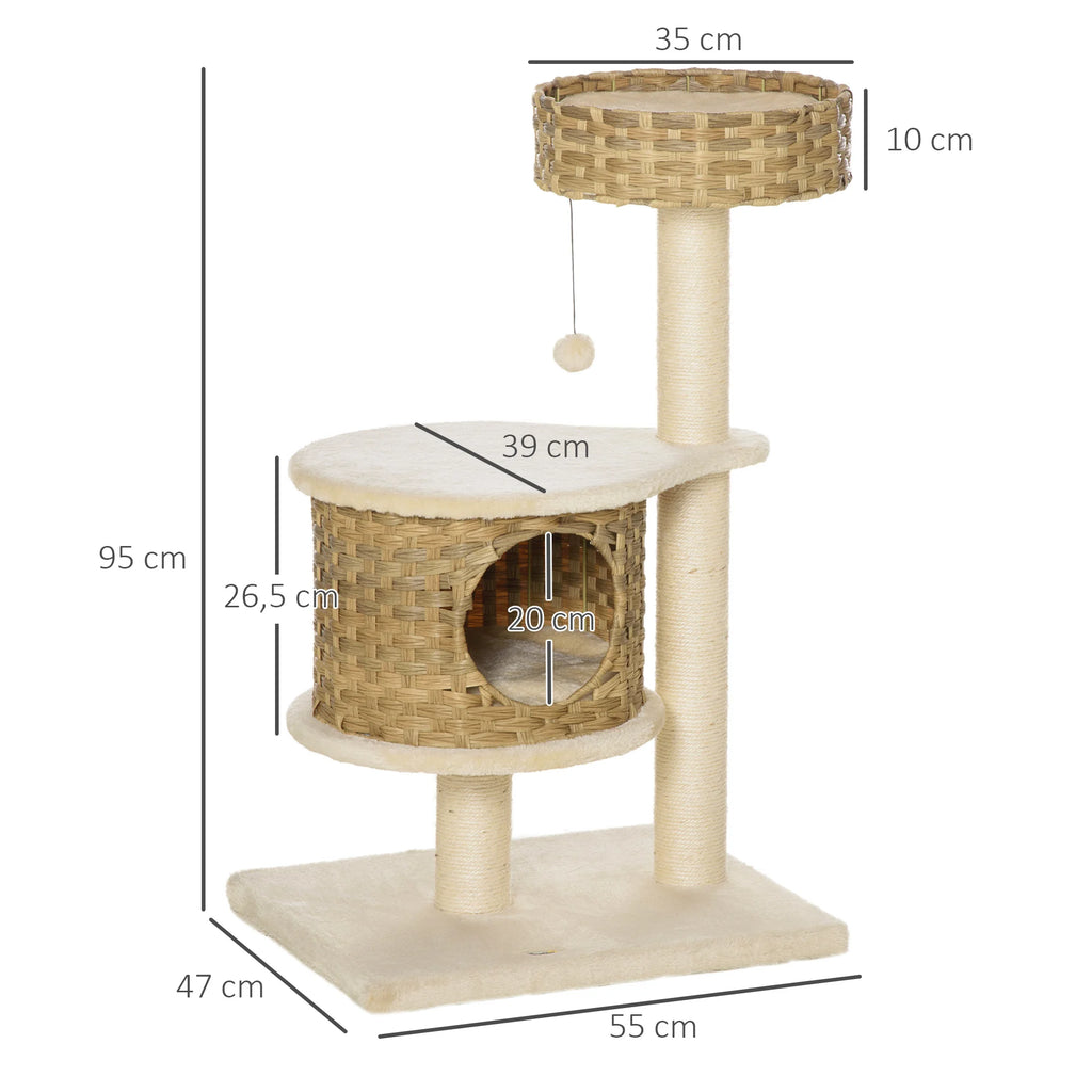 Arbre à Chat en Design Rotin Gorfolino