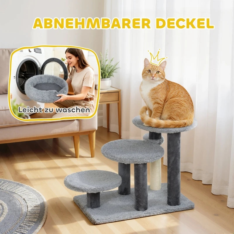 Arbre à Chat Escalier avec Plateformes Gris - SCALO