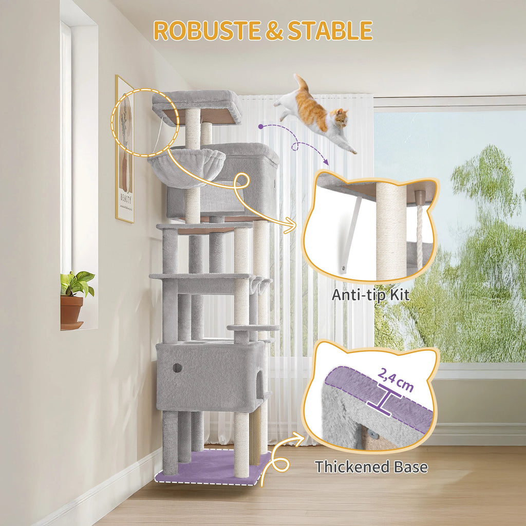 Arbre à Chat Tour XXL 2m Gris - FESTINA