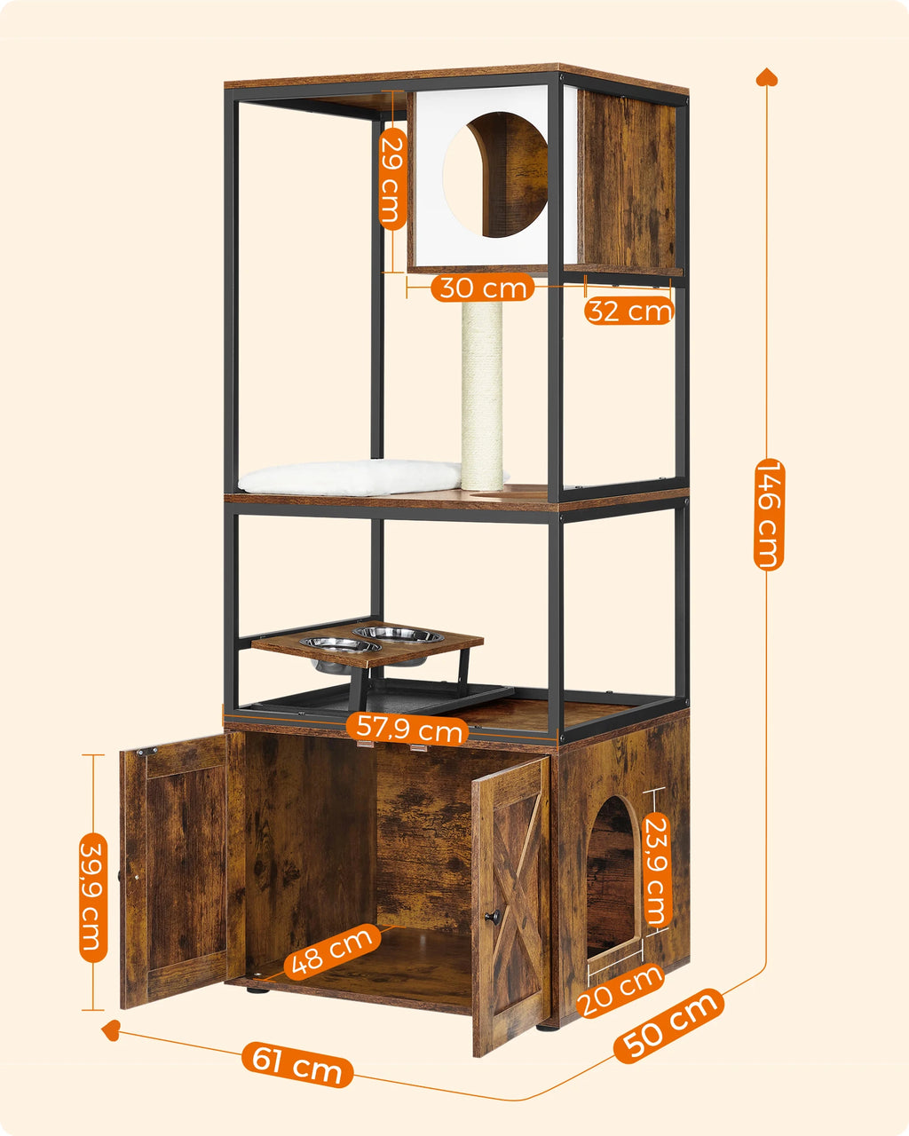 Arbre à Chat Meuble Industriel Multifonction - ALDO