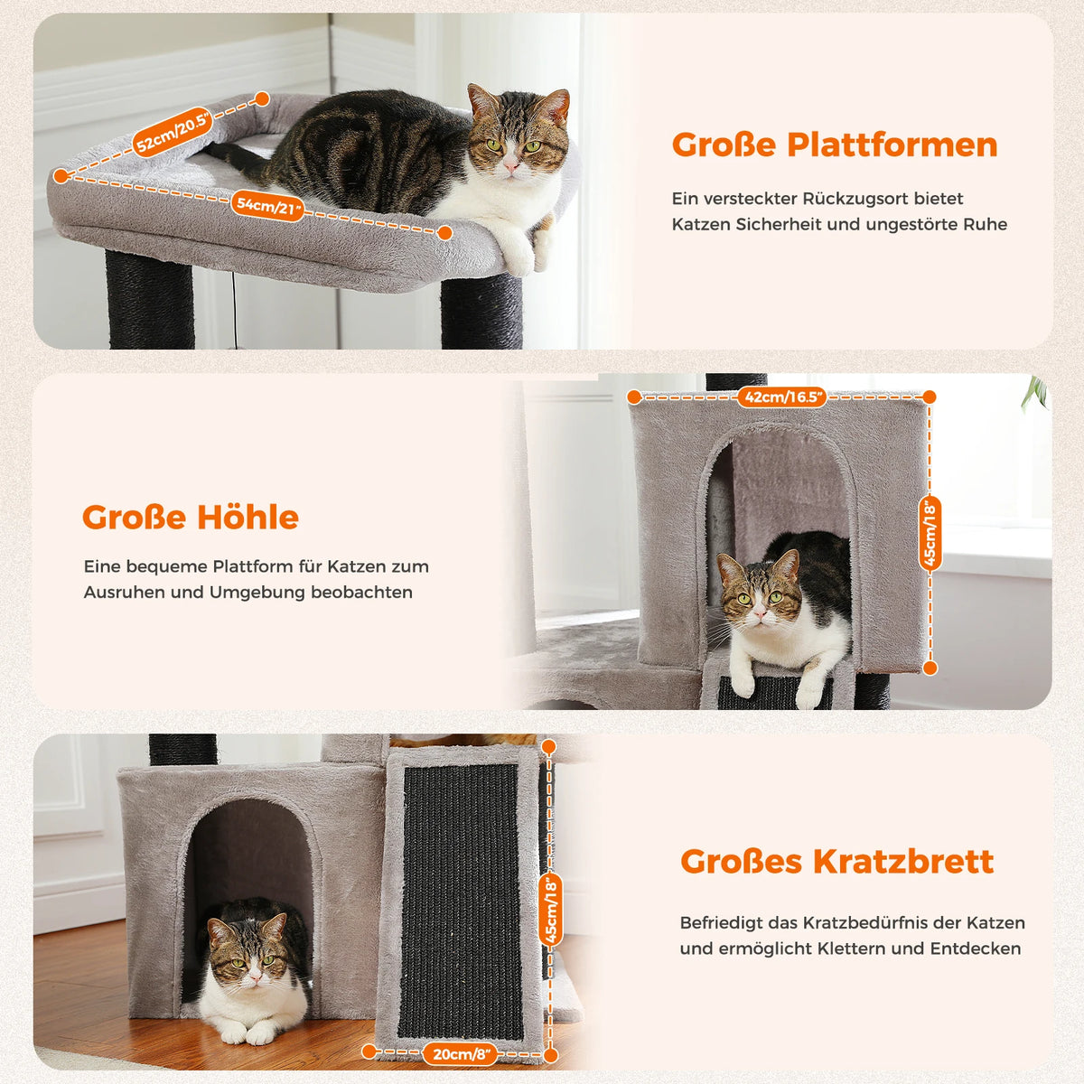 Arbre à Chat Moyen Griffoir Gris - FELIX