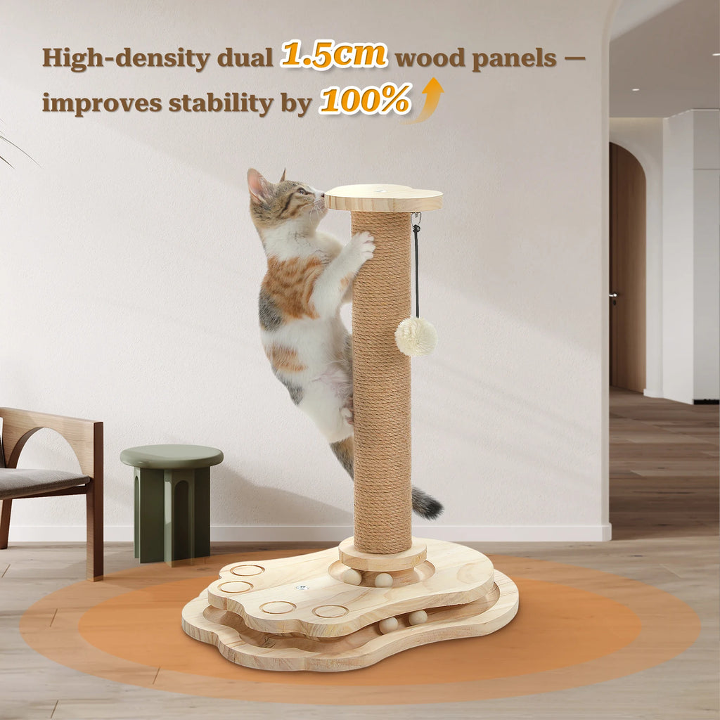 Griffoir Chat en Bois Design – (49cm) - ALPACIA