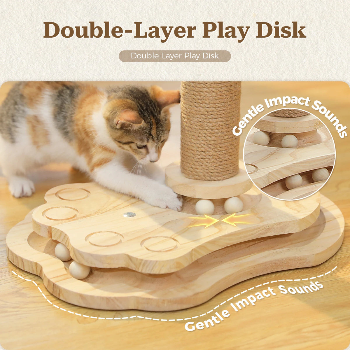 Griffoir Chat en Bois Design – (49cm) - ALPACIA