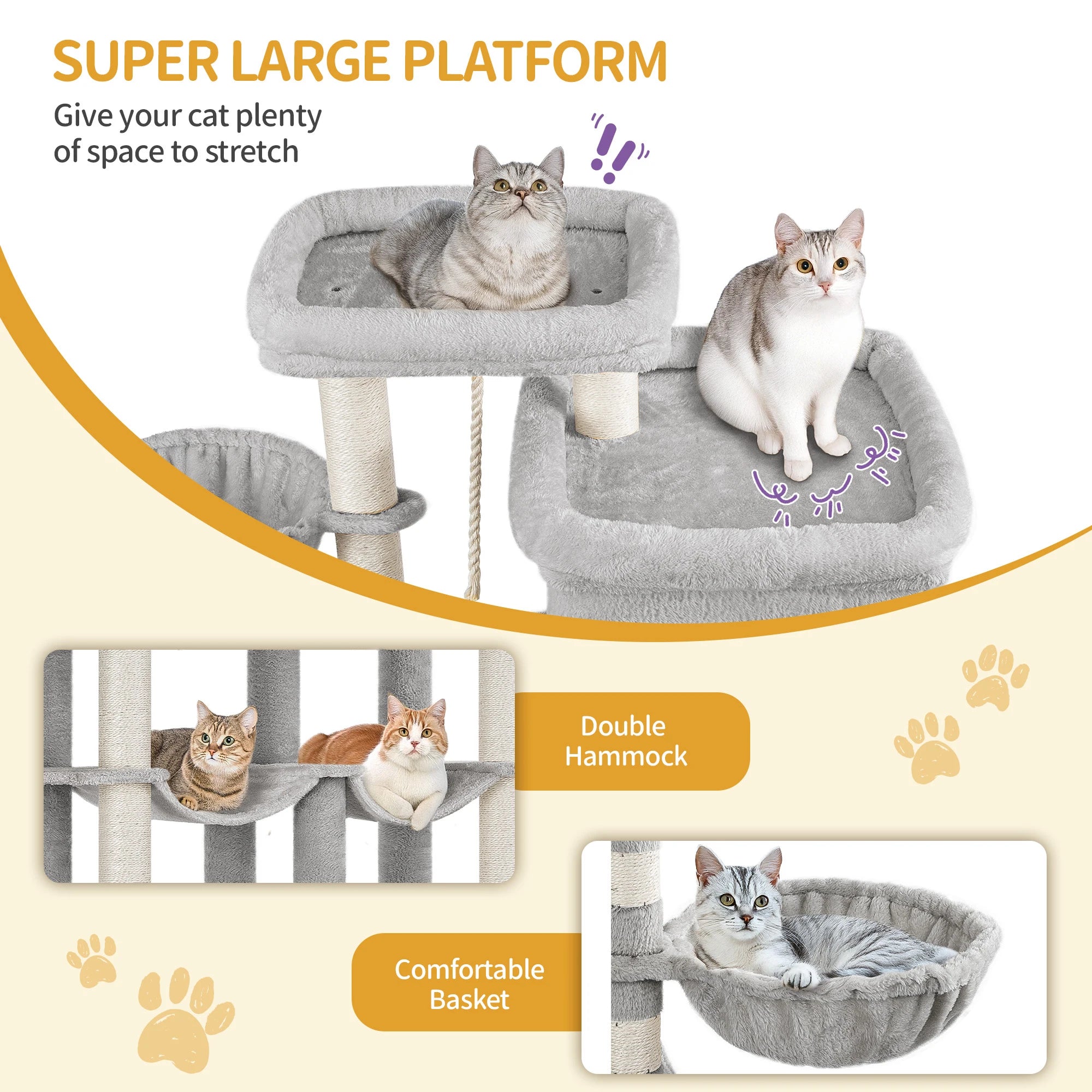 Arbre à Chat Tour XXL 2m Gris - FESTINA