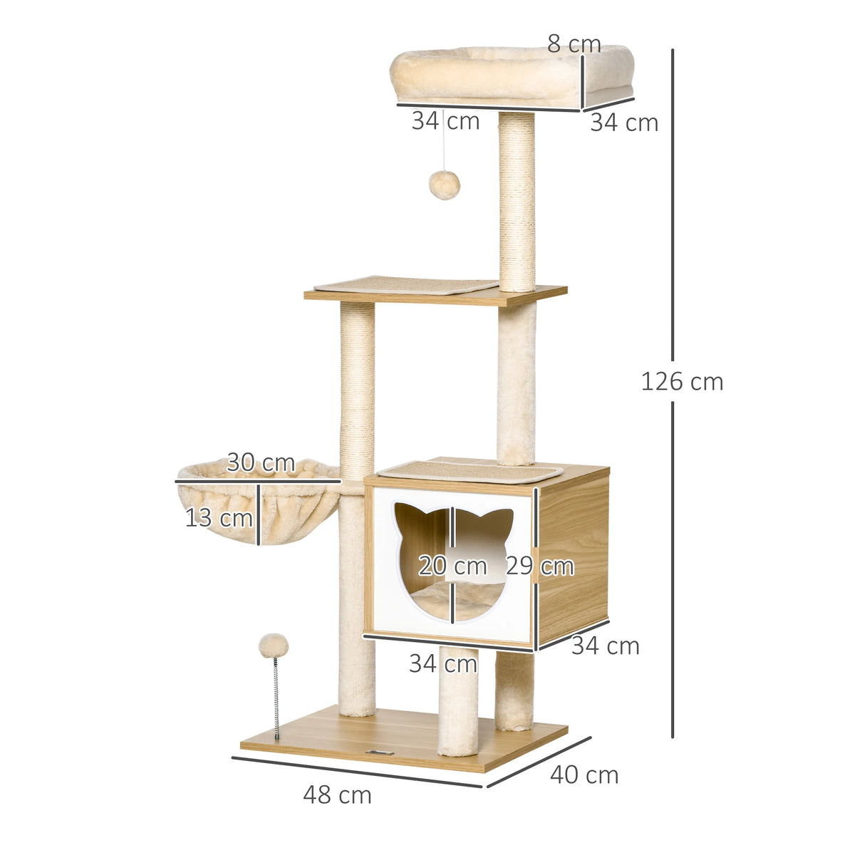 Arbre à Chat Multi Equipement Beige Savoya