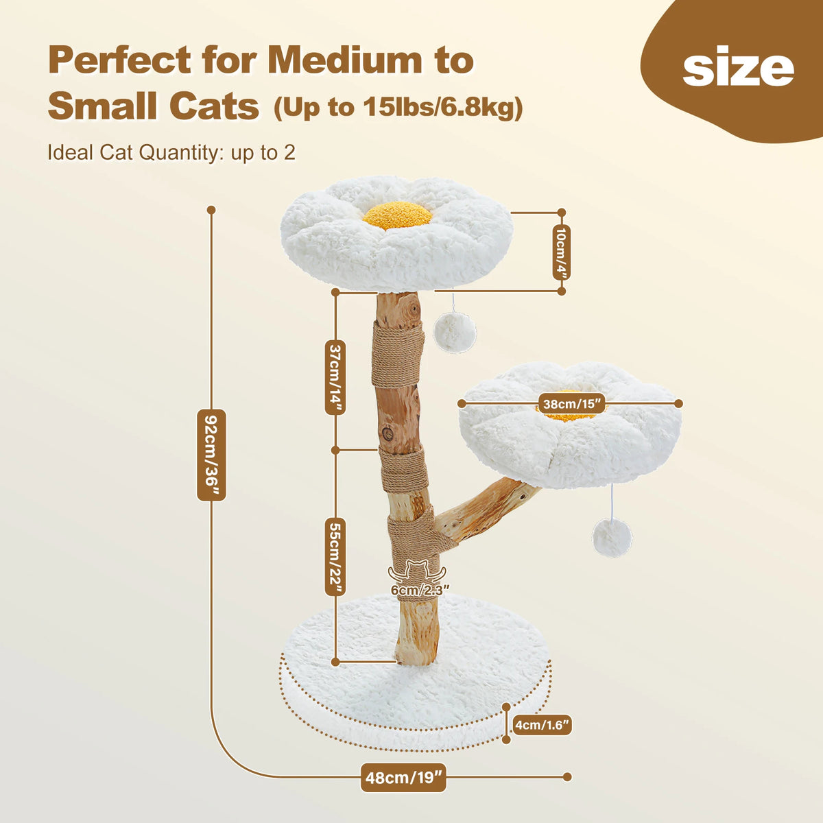 Arbre À Chat En Bois Avec Fleurs Et Perchoirs - YOOPI