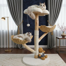 Arbre à Chat en Bois Massif 122cm Simba