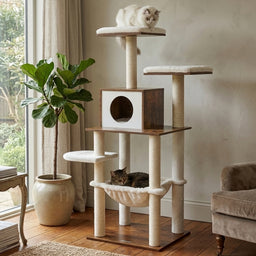 Arbre à Chat 138cm en Bois Rustique Roy