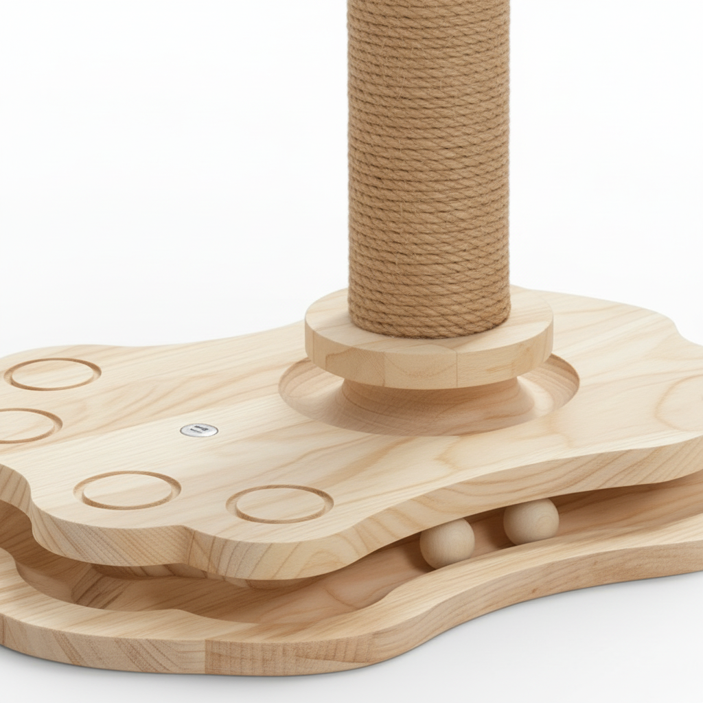 Griffoir Chat en Bois Design – (49cm) - ALPACIA