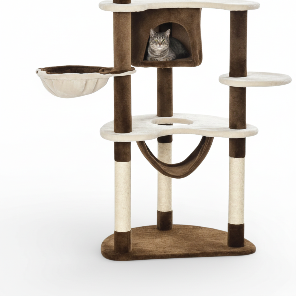 Arbre à Chat XXL 153cm Marron & Beige - LOCKIE