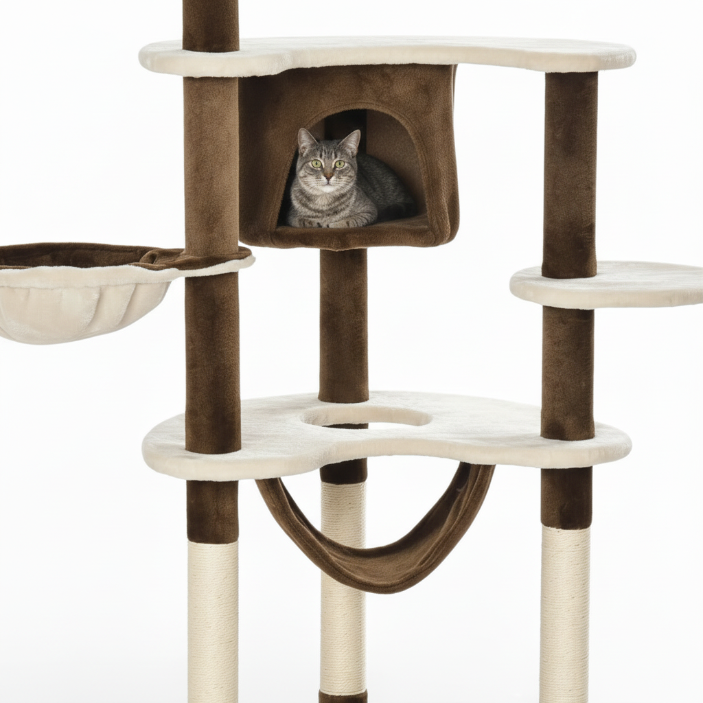 Arbre à Chat XXL 153cm Marron & Beige - LOCKIE