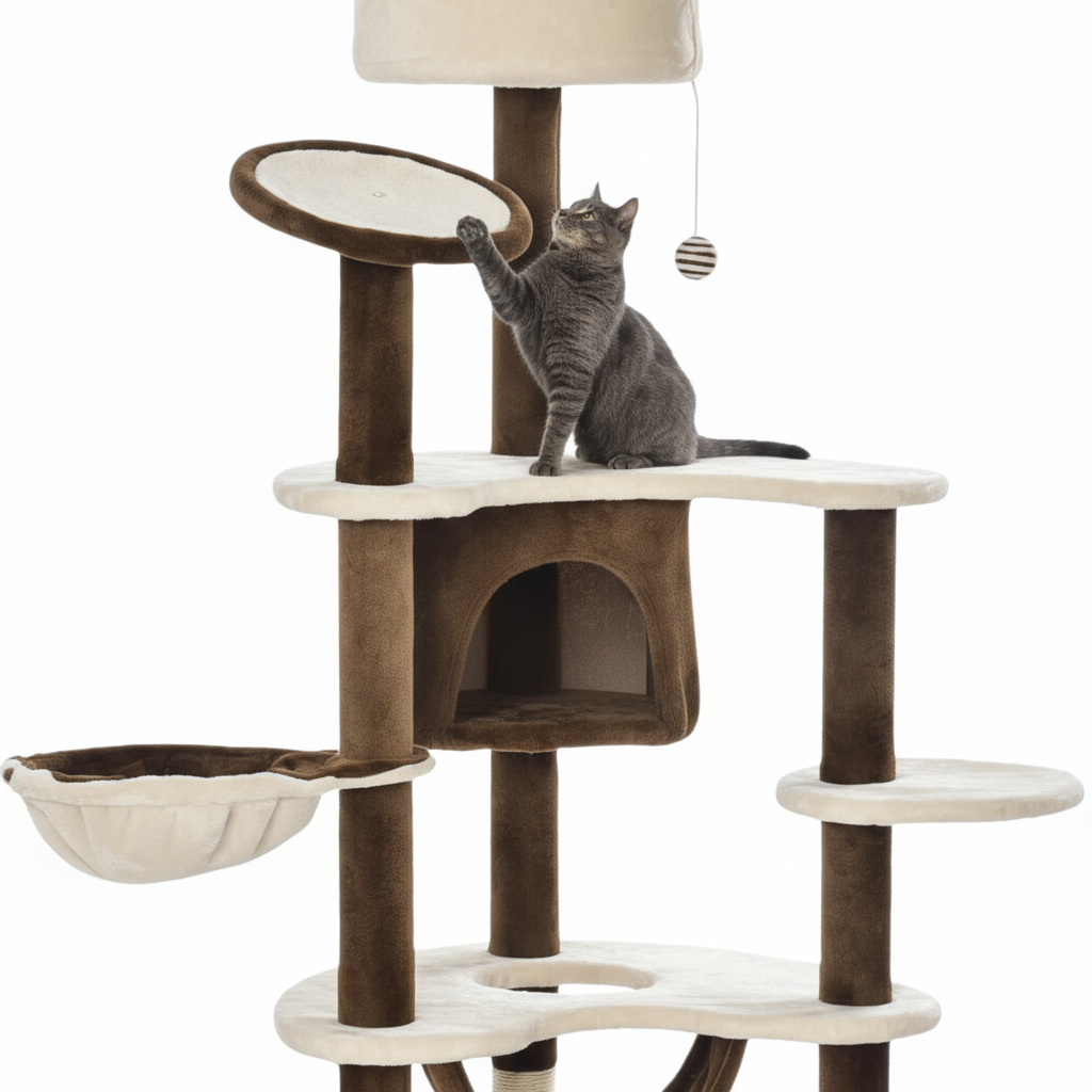 Arbre à Chat XXL 153cm Marron & Beige - LOCKIE